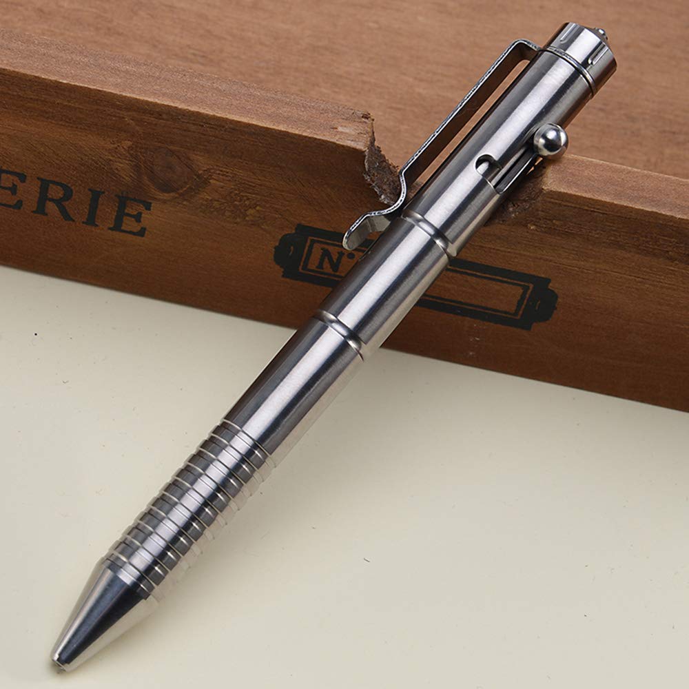 Bolt Action Pen, Gel Ink Pen with Vintage Bolt Action Press Action, Titanium Alloy Writing Tool Stationeries Office Supplies for Men & Women