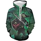 CHLOBLOM Link Hoodie Cosplay Costume Hooded Novelty Pullover Sweatshirt