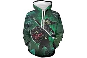 CHLOBLOM Link Hoodie Cosplay Costume Hooded Novelty Pullover Sweatshirt