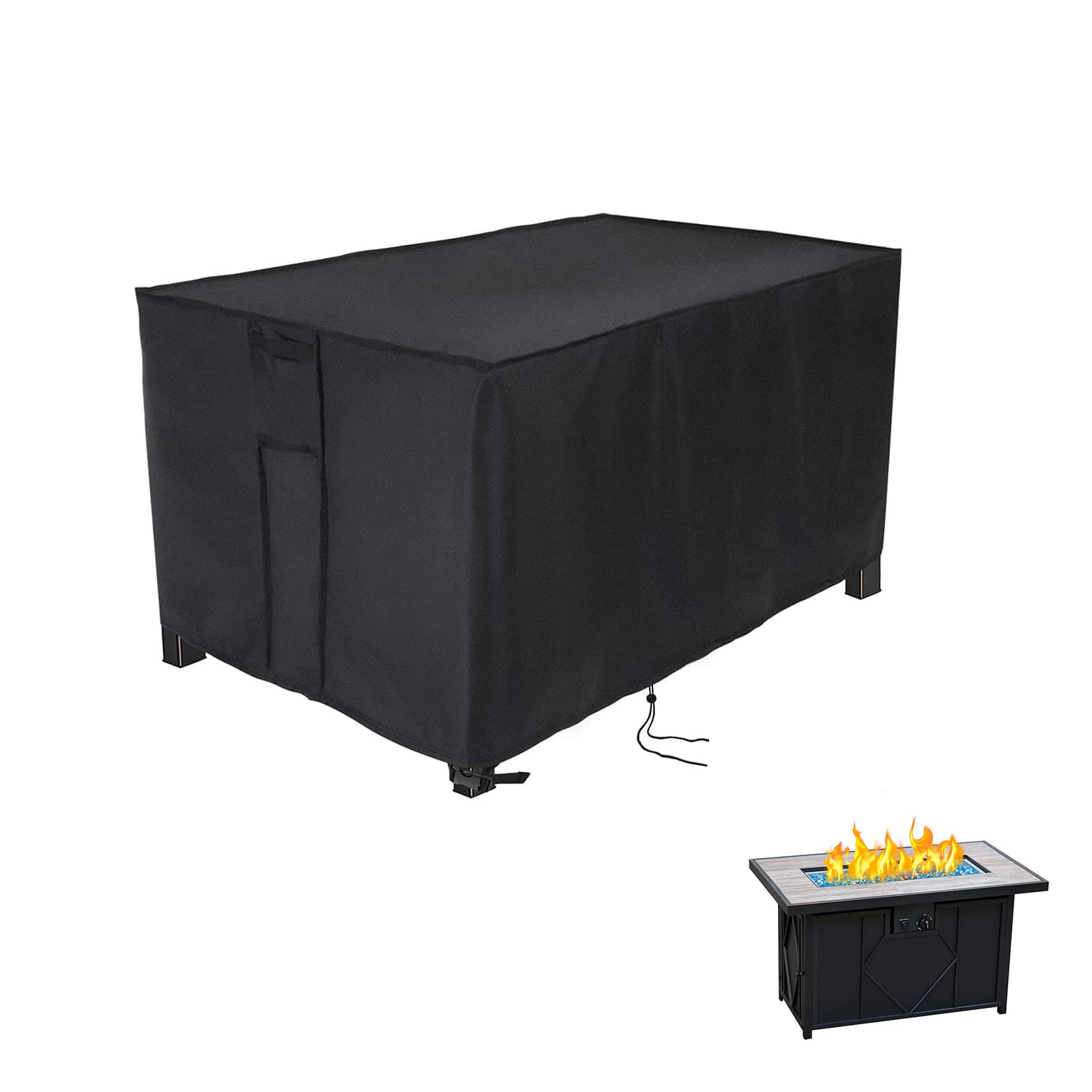 Photo 1 of Youlvy Fire Pit Cover Rectangular 42 Inch, Propane Gas Fire Pit Table Cover,Outdoor Waterproof Firepit Table Cover - 42 X 24 X 24 Inch