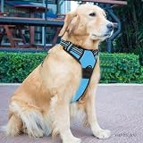 rabbitgoo Dog Harness Large No Pull Adjustable Reflective Baby Blue L view 9