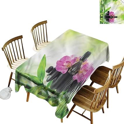 Tim1beve Custom Tablecloth Spa Orchids Rocks #water #table #with #cover  Tim1beve Custom Tablecloth Spa Orchids Rocks