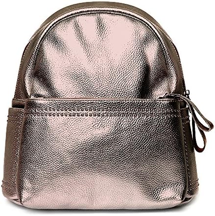 KEDDO Classic Bronze Waterproof Vegan Leather Backpack for Girl & Woman. Lightweight School/College/University Rucksack