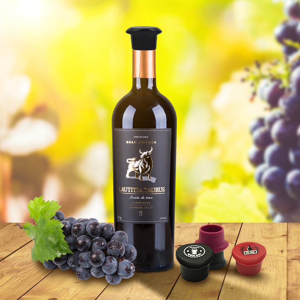 Silicone Wine Stoppers,Funny Kitchenware Bottle Caps,6 PCS of Wine Reusable Caps Stoppers for Wine and Beer Glass Bottles (Perfect Gift Pack)