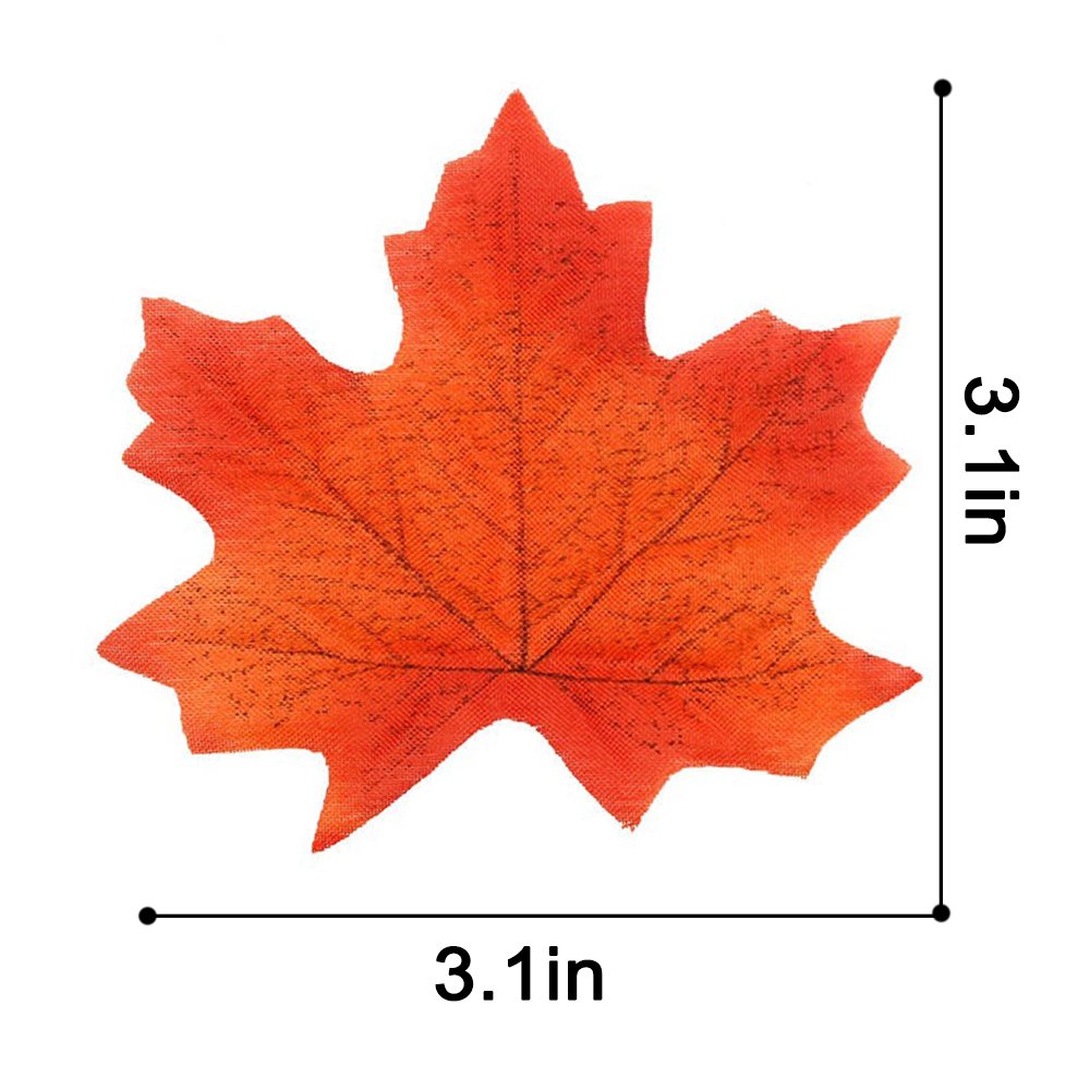300pcs Artificial Fall Maple Leaves, 6 Mixed Colors Fall Leaves for Wedding, Festival and Events Outdoor Decorations by Ndier