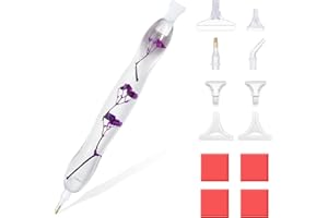 RECORDARME Diamond Art Pen, Resin Diamond Painting Pen Tools Accessories, Ergonomic Design Shiny Diamond Dot Pens(Purple Flower)