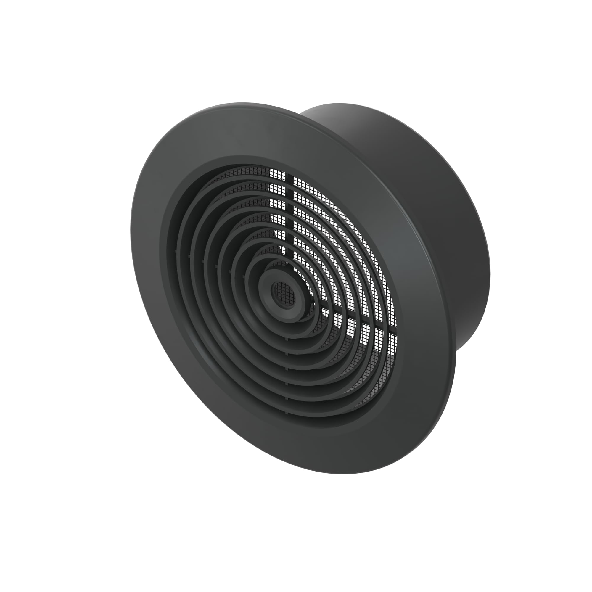 Awenta Round Black Vent Covers for Home Ceiling - 5" Inch/125 mm - Plastic Exhaust Fan Air Grille Cover, Louvered Vent - Vent Cover with Screen Mesh - Soffit Vent Cover for Wall, Bathroom, Dryer Vent