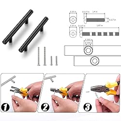 25 Pack 7.38'' Cabinet Pulls Matte Black Stainless
