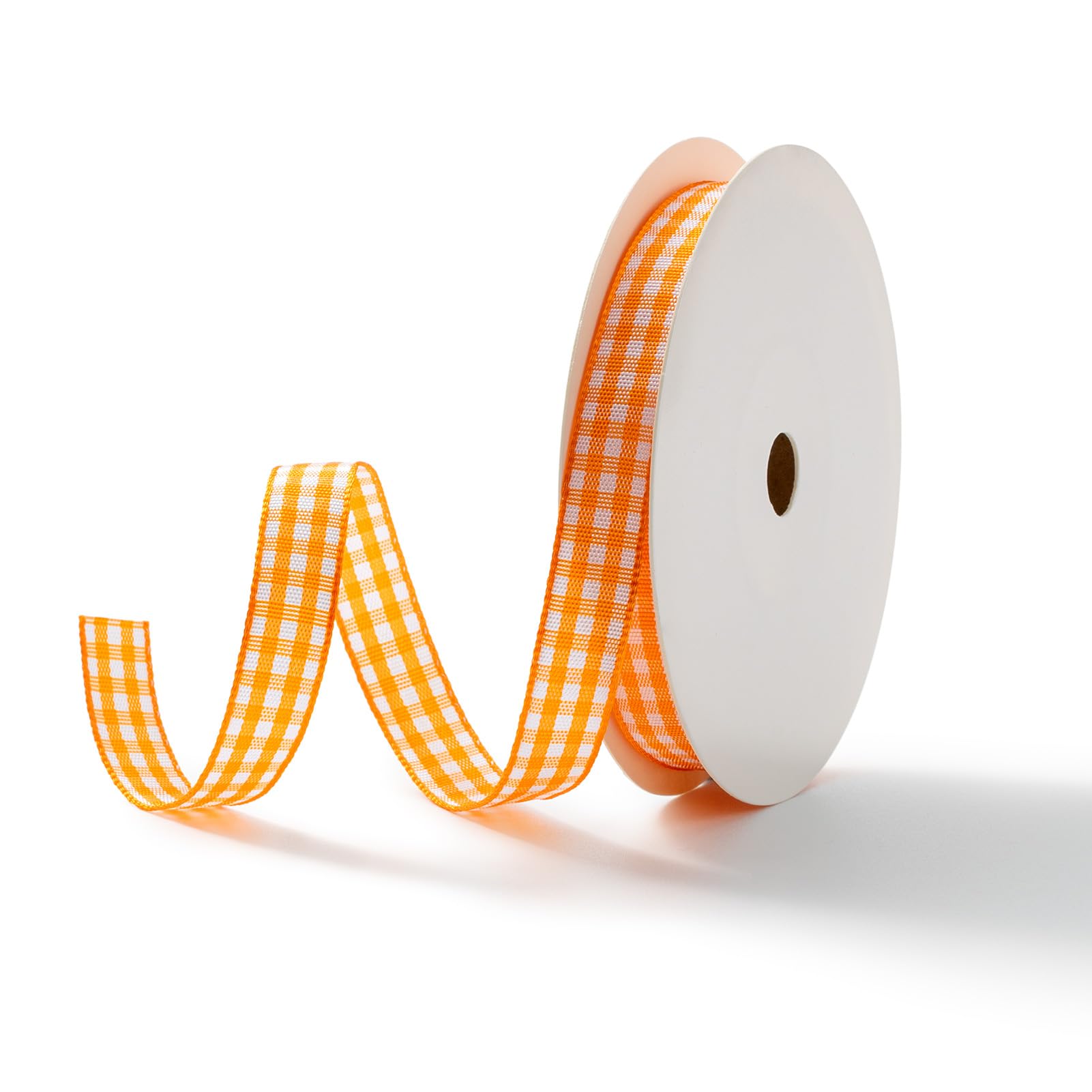 MORSUNBELA Gift Ribbon Orange Country House Ribbon Check Decorative Ribbon