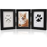 TDTOK Dog Picture Frame, 4x6’’ Dog Memorial Picture Frame Dog Paw Print Keepsake Frame Pet Clay & Ink Paw Print Kit, Soft Clay Mess Free Ink Pad and Personalize Pet Name, DIY Gift for Pet Owners