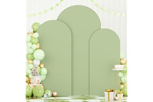 FOTSHARER Spandex Arch Cover 6FT 6.6FT 7.2FT Sage Green Wedding Arch Backdrop Cover for Round Top Arches Chiara Arch Cover Backdrop Fabric Wedding Arch Stand Cover Spandex Fit Arch Cover Cloth Decor
