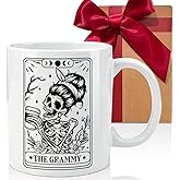 Skeleton The Grammy Tarot Card Skull Mug Gifts for Grandma, Tarot Lovers Gift, Halloween Skull Cup, Mama Witchy Gifts for Women, Goth Bday Gothic Spooky Gift for Mommy, Funny Skeleton Moms Mug