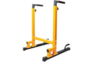 BalanceFrom Steel Frame Multi-Functional Home Gym Exercise Fitness Dip Stand Station with Adjustable Height, 500 Pound Capacity, Multiple Colors
