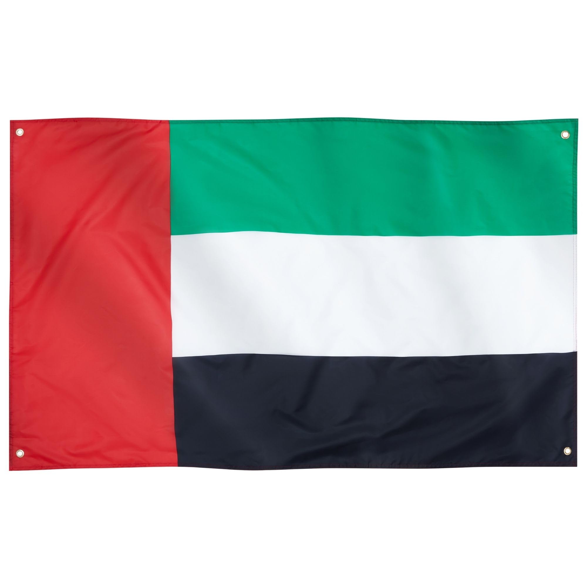 Runesol UAE Flag, 91 x 152 cm (3 ft x 5 ft), 4 Eyelets, Isra and Mi'raj, Arab Emirates Flag, Emirati Flag, Premium Flags for Indoor and Outdoor Use, Vivid Colours — image 1