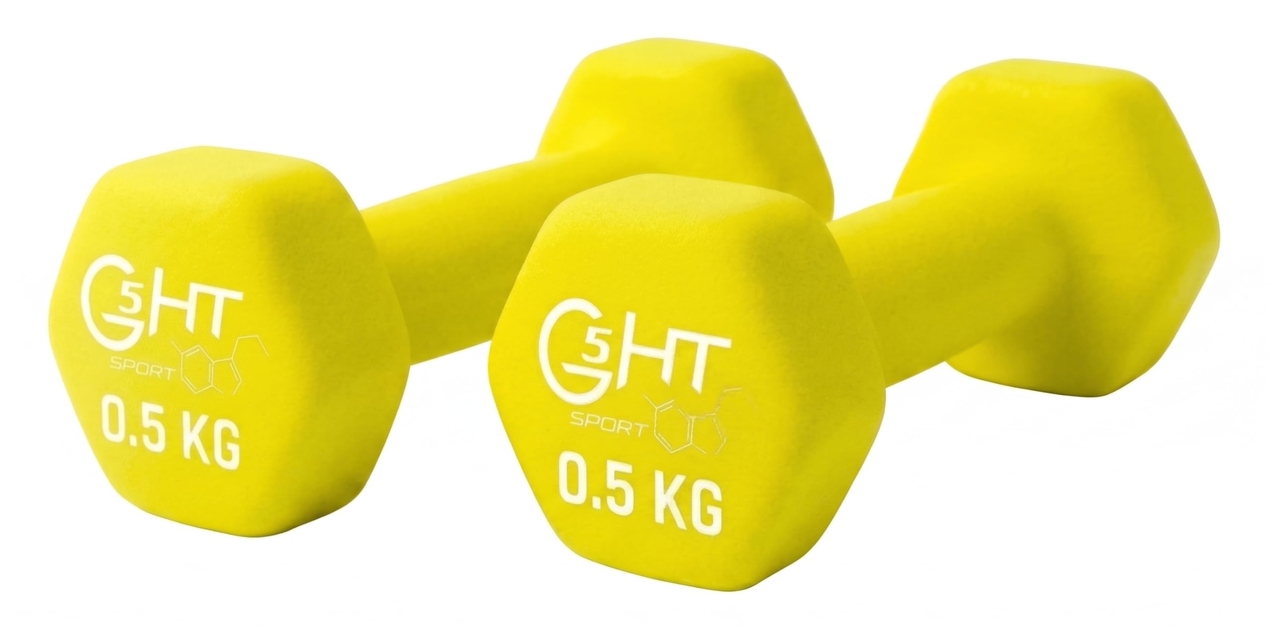 G5 HT SPORT Neoprene Dumbbells for Gym and Home Gym, Non-Slip 0.5 to 6 kg, Pair or Single (2 x 0.5 kg)