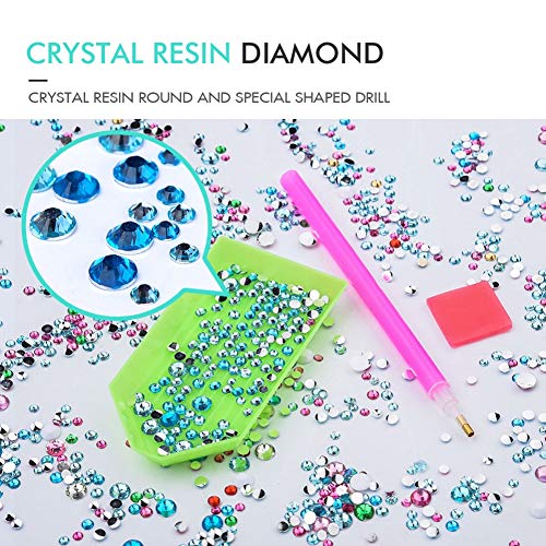 LPRTALK DIY 5D Diamond Painting by Number Kits, Full Round and Special Shaped Drill Cute Pug Crystal Resin Embroidery Dotz Kit Cross Stitch Mosaic Making Supplies Arts Craft for Wall Decoration - Thumbnail 4