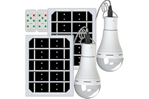 Flyhoom Portable Solar Light Bulbs for Indoor Home and Chicken Coop, Chicken Coop Light with Timer, LED Solar Lights for Indoor Emergency Power Outage