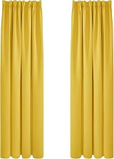 Deconovo Blackout Curtains 2 Panels 140x260 Pencil Pleat Rod Pocket Yellow