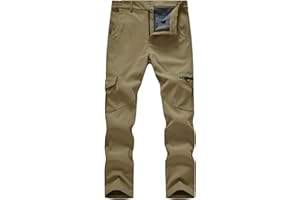 TBMPOY Men's Snow Ski Fleece Lined Hiking Pants Waterproof Winter Snowboard Warm Outdoor Insulated Pants Windproof