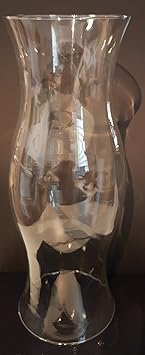 Oberstdorfer Glashütte Windlicht Grosser Glas Zylinder klares Glas, mit leichten optischen Rillen mundgeblasen, dekorativer Z