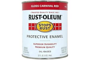 Rust-Oleum 7763502 Stops Rust, 32 oz. Quart, Gloss Carnival Red