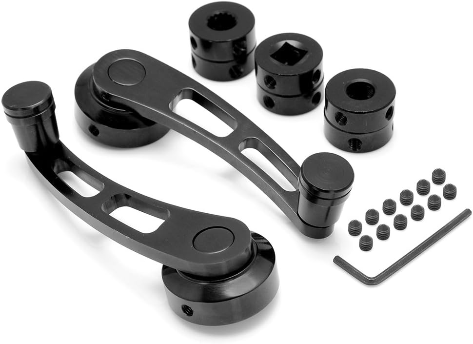 Astra Depot Black Aluminum Car Manual Door Handle Cranks