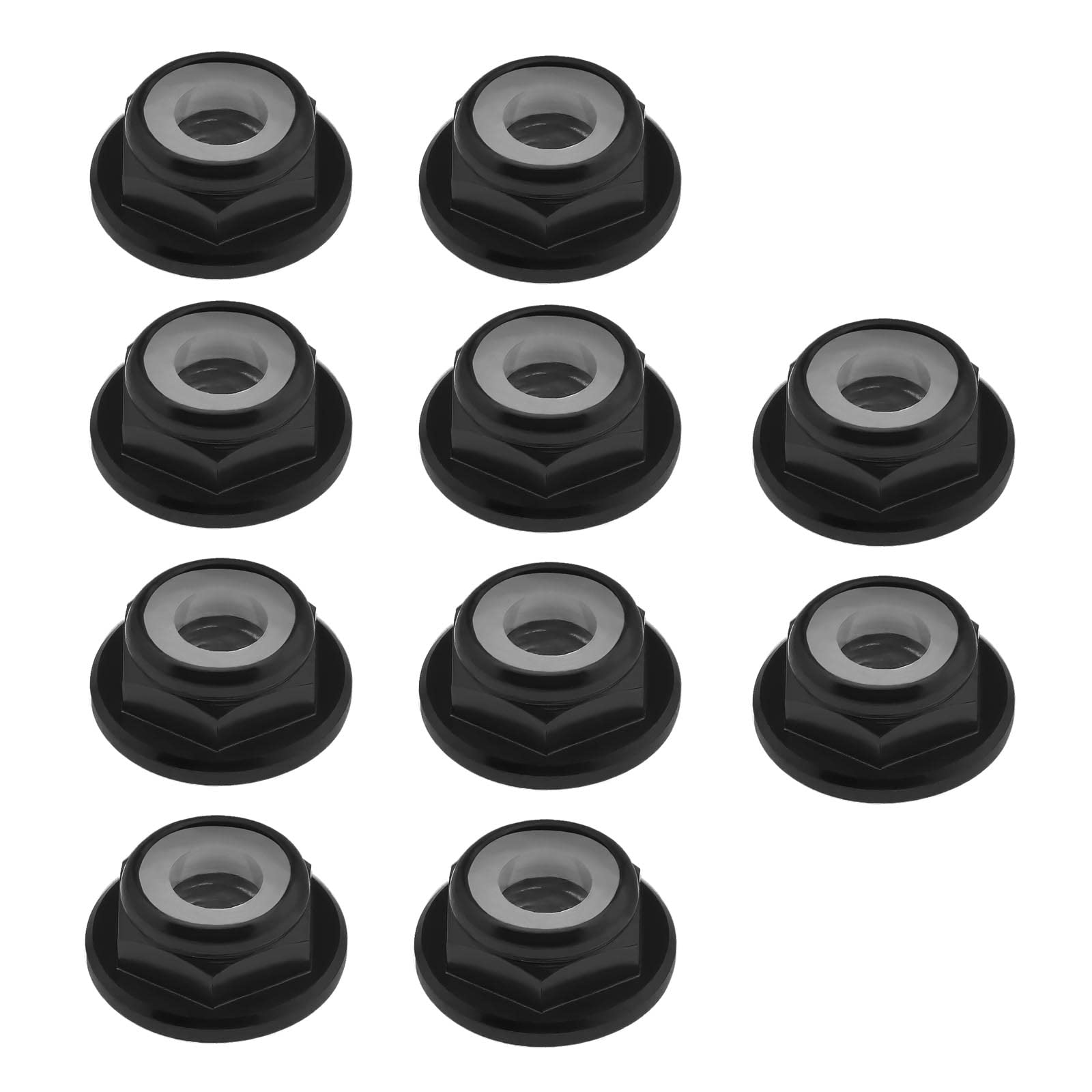 Be In Your Mind 10PCS M4 Flanged Nuts Aluminum Alloy Nylon Insert Self-Lock Hex Nuts for 1/10 Scale RC Car Truck Buggy Crawler Wheels Spare Parts Black