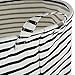 Efivs Arts Fabric Foldable Household Storage bin Jumbo Round Laundry Basket Hamper Closet Storage (Black Strip)