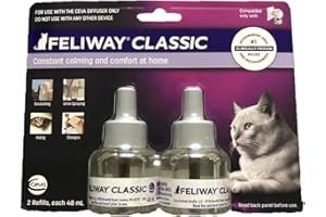 Feliway Classic Diffuser Refill for Cats | Constant Calming & Comfort at Home (2 Pack(48 ml))