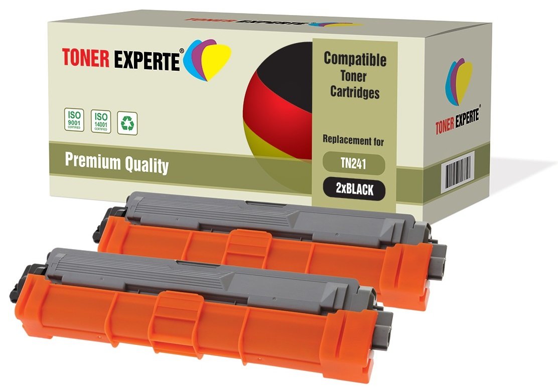 TONER EXPERTE 2-Pack Compatible with TN-241BK TN241 Black Premium Toner Cartridges for Brother DCP-9015CDW DCP-9020CDW MFC-9140CDN MFC-9330CDW MFC-9340CDW HL-3140CW HL-3142CW HL-3150CDW HL-3170CDW