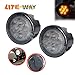 LITE-WAY (Pack of Two) Jeep Wrangler 07-16 Front Grille Amber Led Turn Signal Lights Smoke Lens Turn Signal Parking Function Lights (JP-FTS-B)