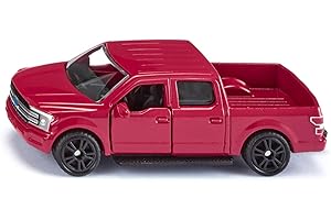 Siku 1535, Ford F150, Red, Metal/Plastic, Rubber Tyres, Toy car for Children, Opening Doors