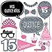 Big Dot of Happiness Quinceanera Pink - Sweet 15 Birthday Party Photo Booth Props Kit 20 Count