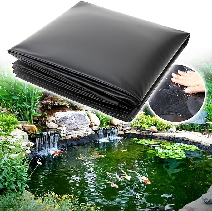 Adoture Pond Liner, Large Fish Pond Liner Gardens Pools Membrane Reinforced Landscaping 3M*2M (20S(0.20mm))