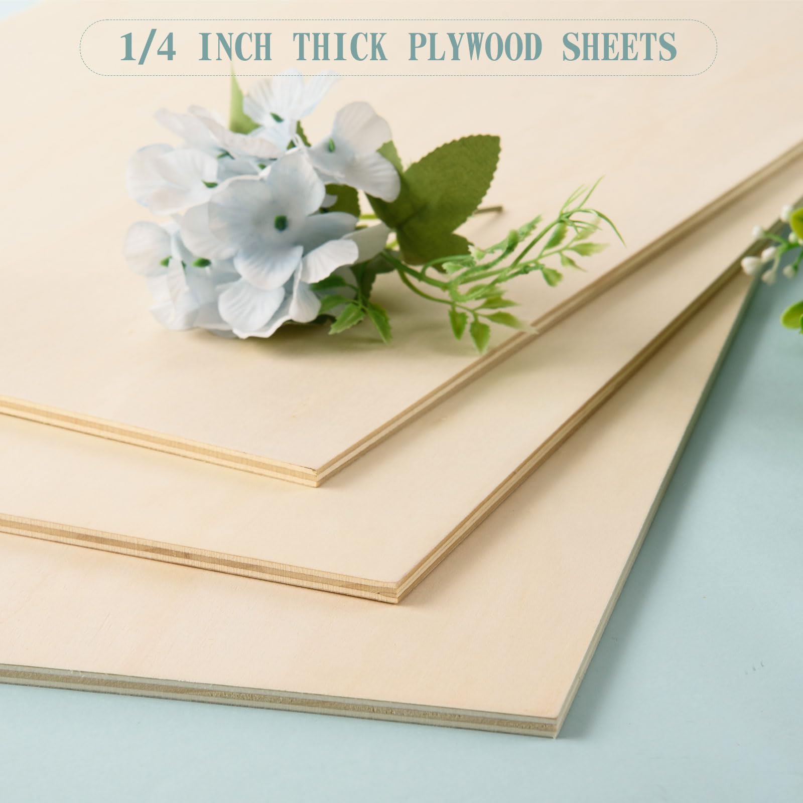 6 Pack 12 x 24 x 1/4 Inch-6mm Thick Basswood Sheets for Crafts Unfinished Plywood Sheets Rectangular Wood Panel Boards for DIY Laser Project, Wood Burning, Engraving, Architectural Models, Staining