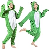 CANASOUR Animal Onesie Kids Halloween Costumes Anime Cosplay Green Animal One Piece Pajamas Unisex 4-12 Years