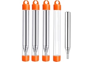 4 PCS Fire Blower Pipe Stainless Steel Blow Fire Tube Collapsible Bellows Blow Tube Fire Blowing Campfire Tools Pocket Bellow