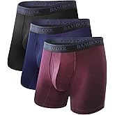 BAMBOO COOL Men's Ultra-Soft Boxer Briefs Underwear for Men Tag-Free No Ride-Up Mens Underwear