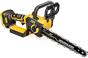 LOASCOTY 10 Inch Cordless Chainsaw for Dewalt 20V MAX Battery, Electric Chainsaw with Auto Oiler, Brushless Battery Power Cordless Chain Saw, Battery Powered Chain Saw for Wood Cutting (Battery Not Included)