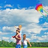 AESTEMON Kite for Kids Rainbow Diamond Kite Easy to Fly 64 x 75 cm 80 m Line view 6