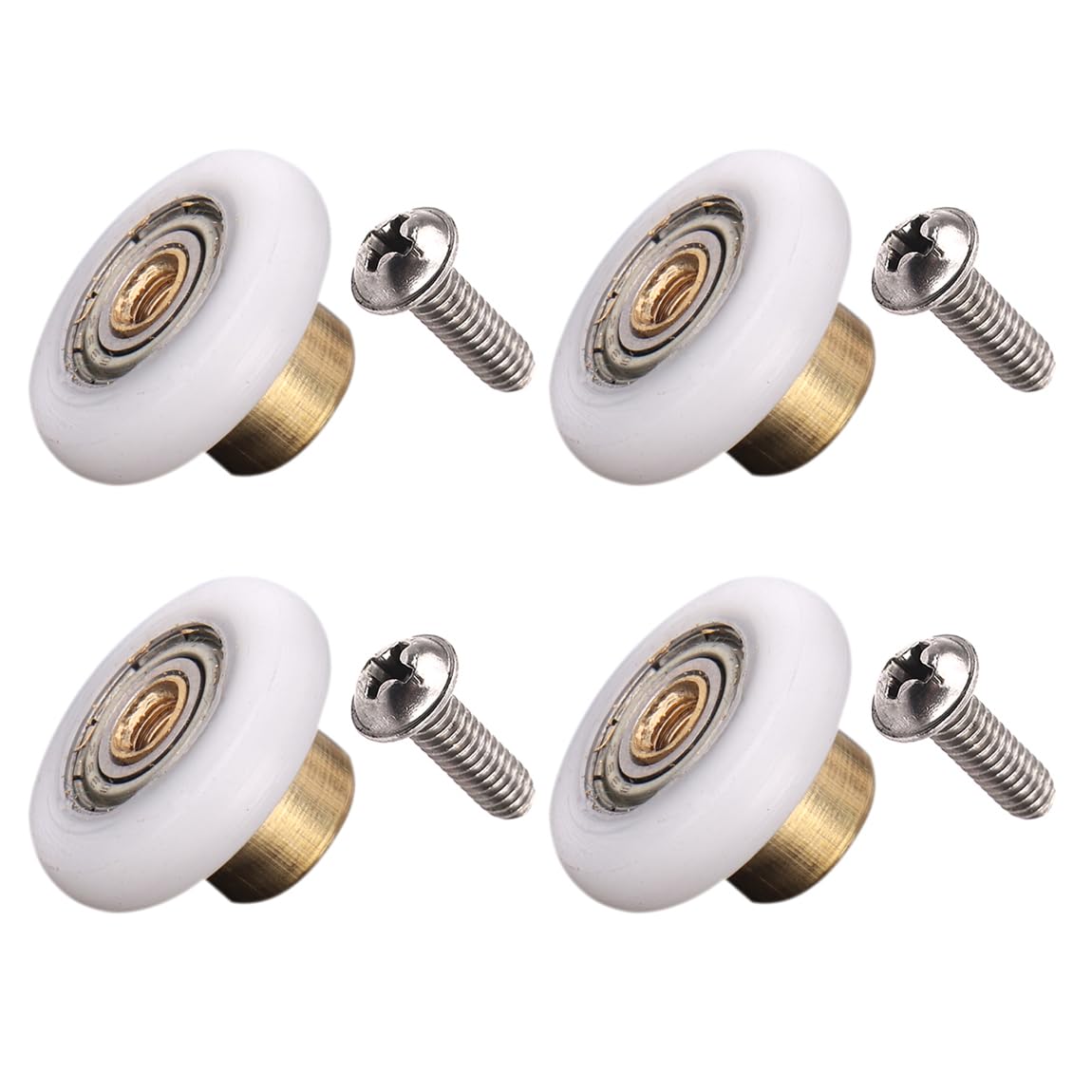 Atoplee 4 pcs Shower Door Rollers Runners Wheels - Replacement Part Bathroom Glass Sliding Shower Door Roller Wheel (Roller Diameterappr.19mm)