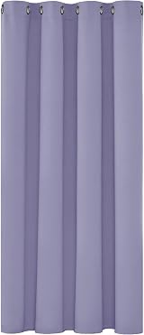 Deconovo Light Purple Thermal Blackout Eyelet Curtains 52 x 108 Single Panel