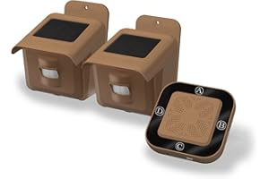 YBRUZRUB Driveway Alarm Solar 1/2 Mile Long Range Driveway Alert Wireless Outside Weatherproof Security Alert System for The Protection of Inside and Outside Property (2 Motion sensors + 1 Receiver)