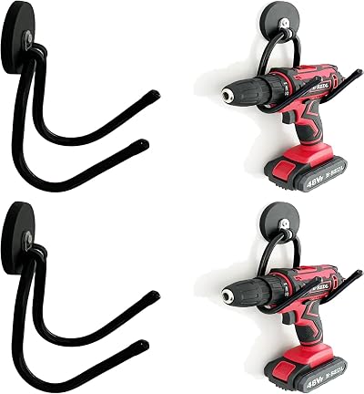 Pmsanzay 2 Pack Power Drill Organizer Holder Magnetic Tool Rack Garage Storage