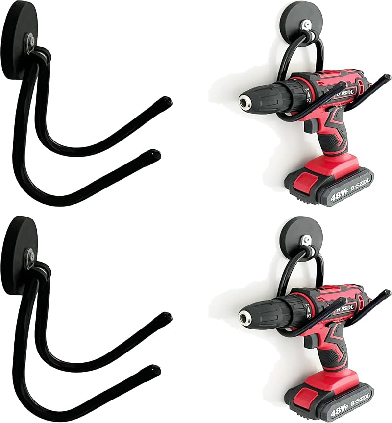 Pmsanzay 2 Pack Power Drill Organizer Holder Magnetic Tool Rack Garage Storage