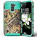 LG K7 Case, LG Tribute 5 Case,JDBRUIAN Forest Camouflage Pattern Design Premium Heavy Duty Defender Dual Layer Protector Hybrid Phone Cover Case for LG K7 & LG Tribute 5 (Teal)
