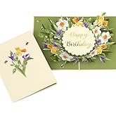 Lovepop Happy Birthday Pop-Up Card for Her and Him- 3D Floral Birthday Greeting Cards for Boys, Girls, Men, Women - Flower Bloom - 5" x 7" Daffodils & Tulips Card - Blank Notecard & Envelope Included