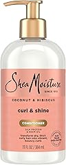 SheaMoisture Curl & Shine Conditioner Coconut & Hibiscus, for Thick, Curly Hair to Moisturize & Soften, 13 oz