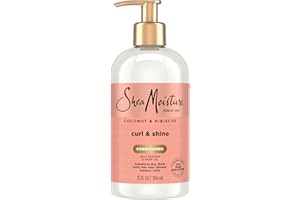 SheaMoisture Curl & Shine Conditioner Coconut & Hibiscus, for Thick, Curly Hair to Moisturize & Soften, 13 oz