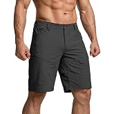 CQR Men's Quick Dry Stretch Hiking Cargo Shorts, Lightweight Water Resistant Tactical Casual, Golf &amp; Outdoor with Pockets